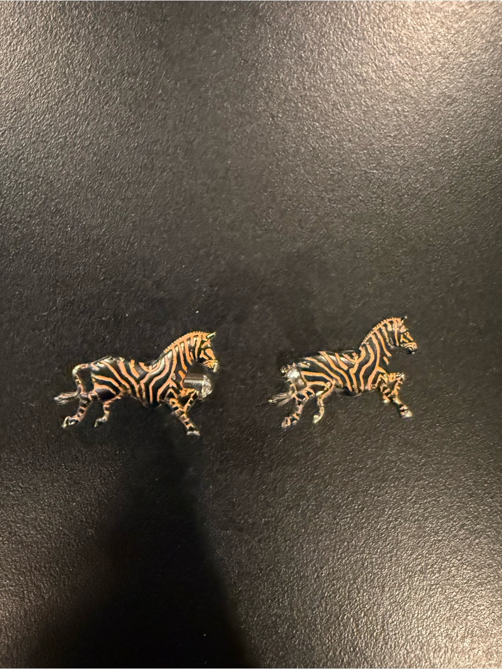 Men’s Zebra Cuff Links - Orange & Black